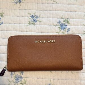 Michael Kors Tan Zip-Around Wallet